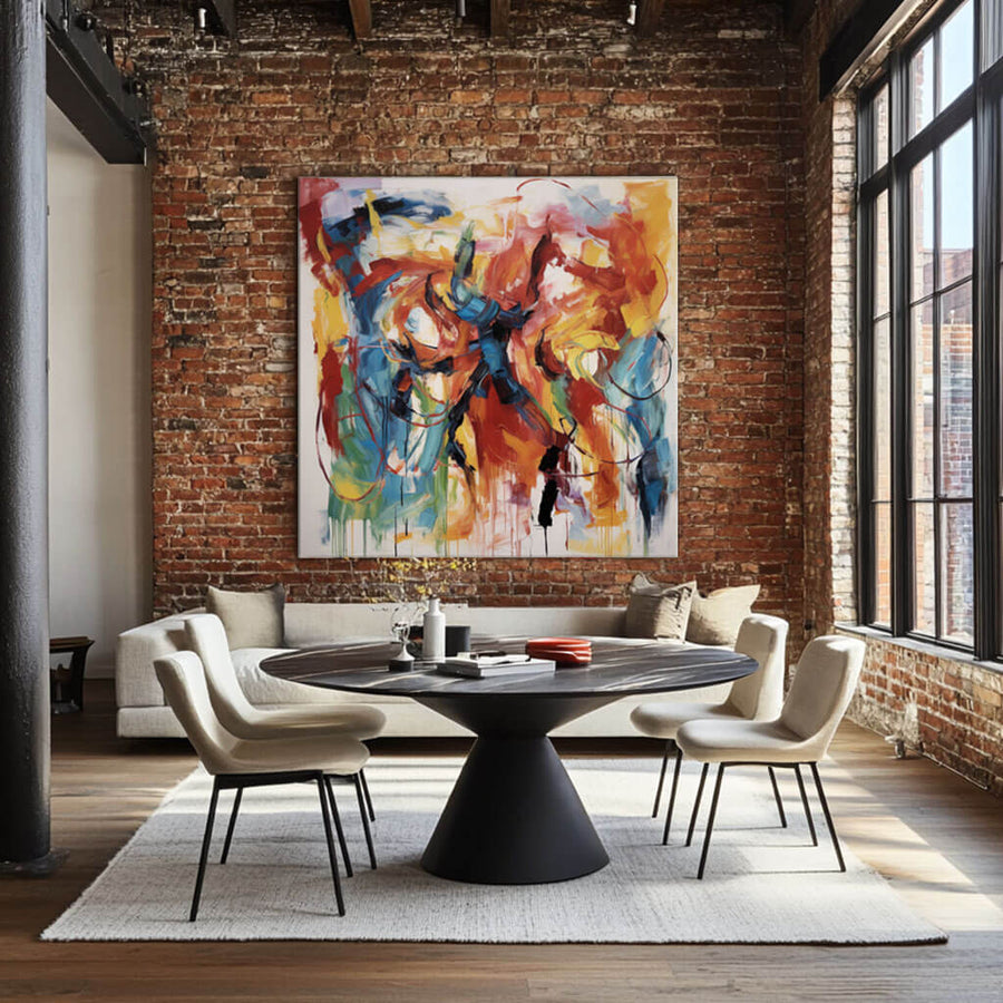 Colorful Abstract Art Canvas Painting - All Messed Up