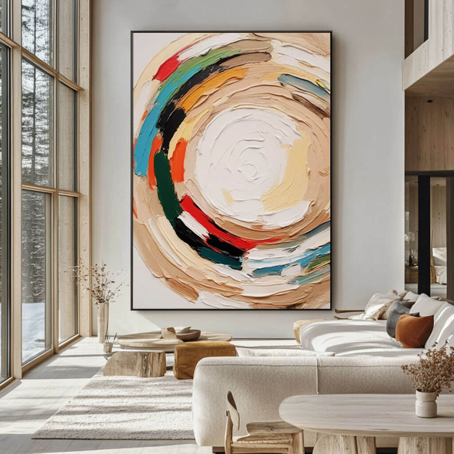 Textured Colorful Canvas Art Painting - Colorful Sauce on Donuts