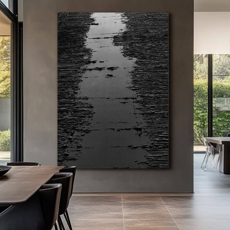 Black Minimalist Wall Art Painting - Dial Tone
