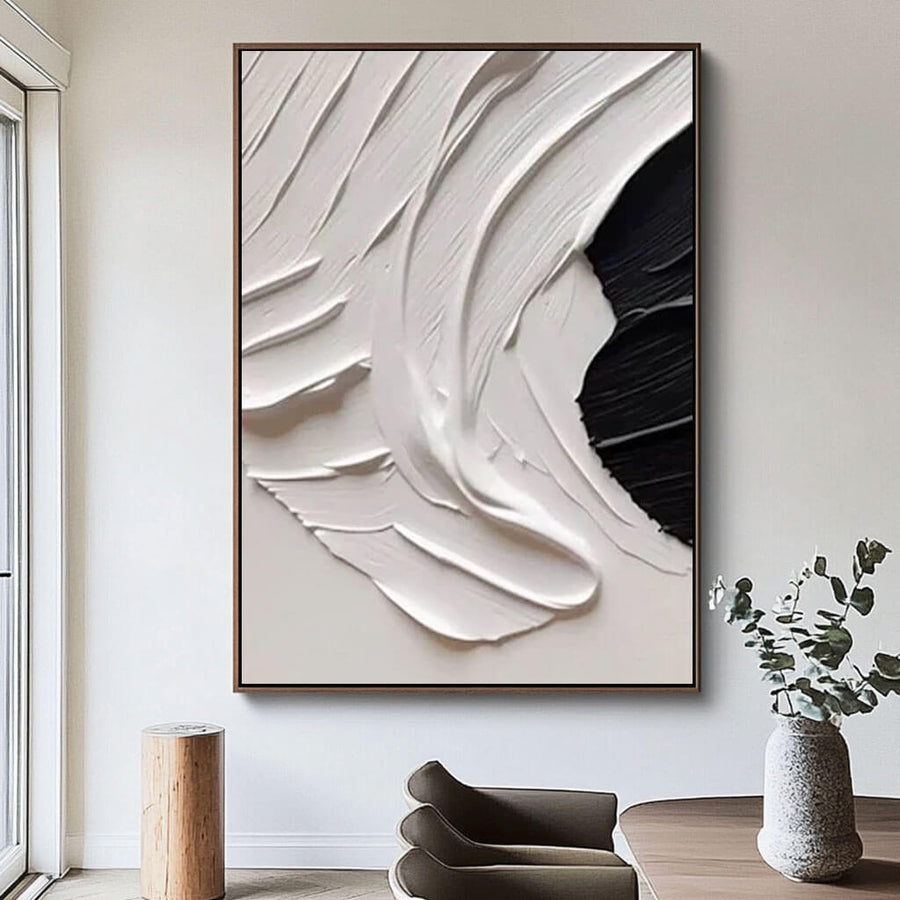 Black and White Abstract Canvas Art Painting - Diffuse I