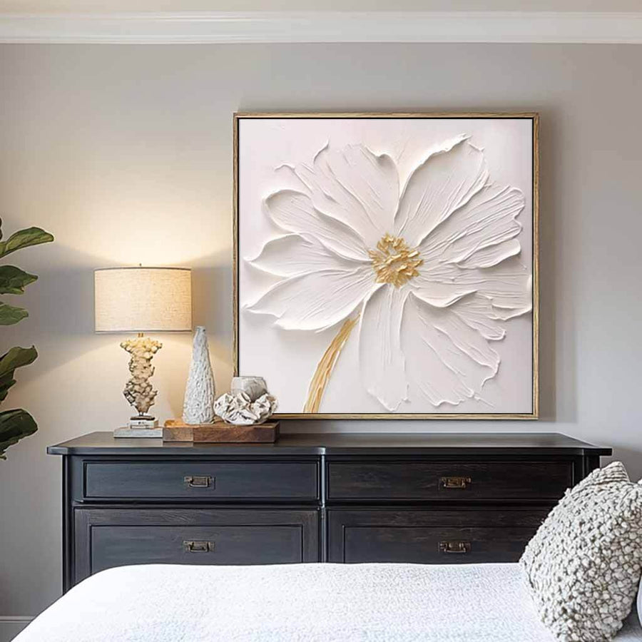 White Modern Abstract Wall Art Painting - In Your Dreams