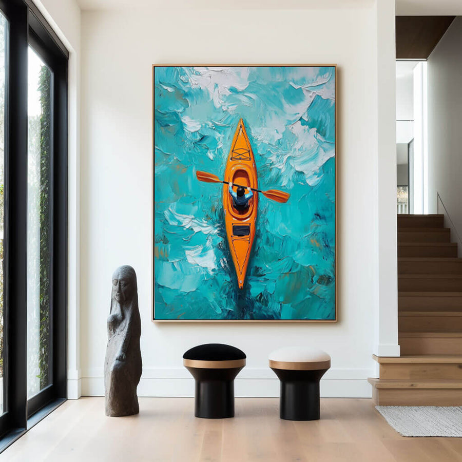 Seascape Wall Art Painting - Kayakers