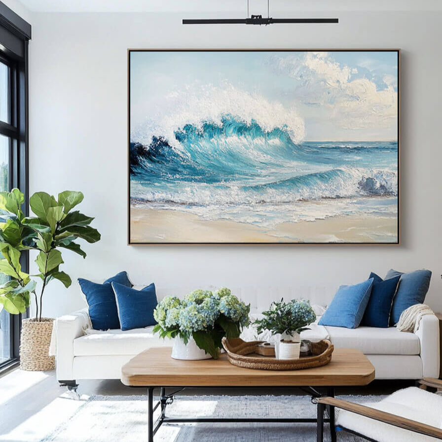 Seascape Wall Art Painting - Seafoam Wave I