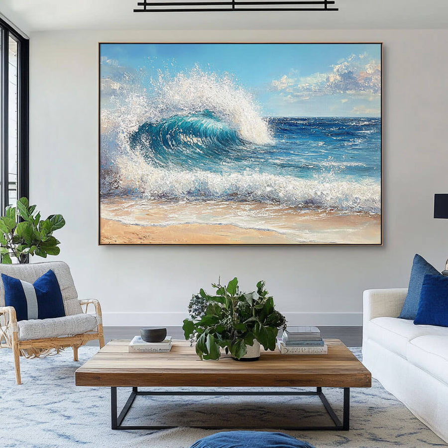 Seascape Wall Art Painting - Seafoam Wave