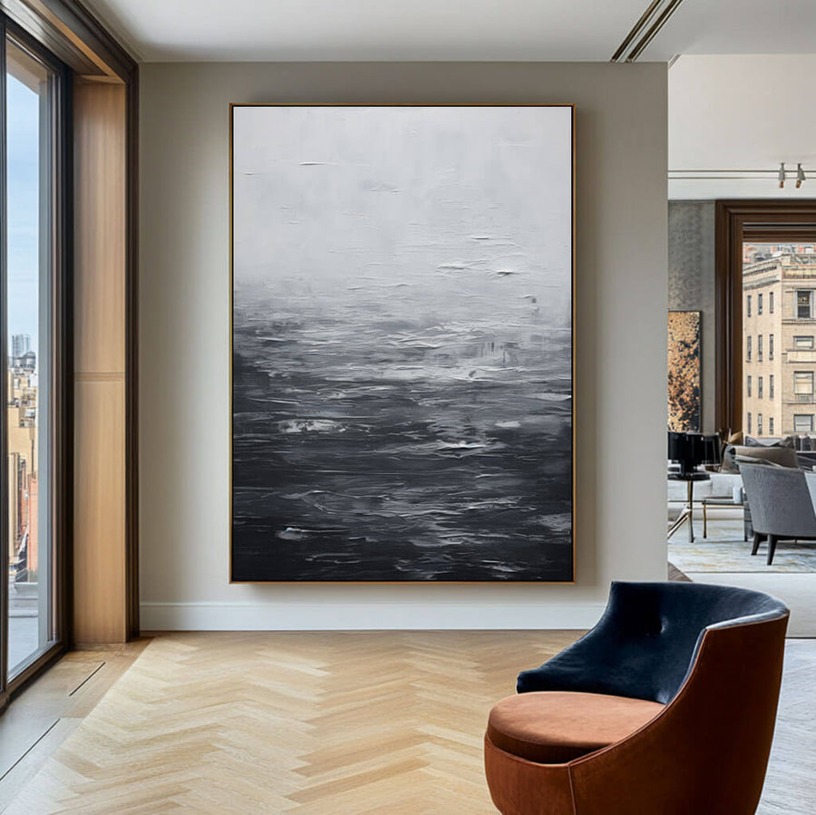 Black and White Abstract Wall Art - Stay